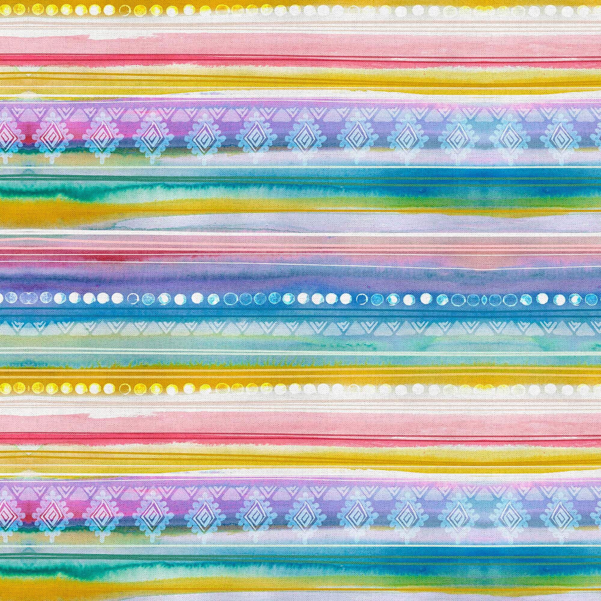 Fabric Editions Multicolor Mayari Stripe Cotton Fabric